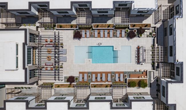 a high angle view of a building